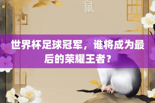 世界杯足球冠军，谁将成为最后的荣耀王者？洛阳市法福文化传播有限公司
