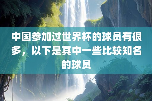 中国参加过世界杯的球员有很多，以下是其中一些比较知名的球员