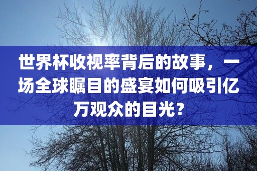 世界杯收视率背后的故事，一场全球瞩目的盛宴如何吸引亿万观众的目光？