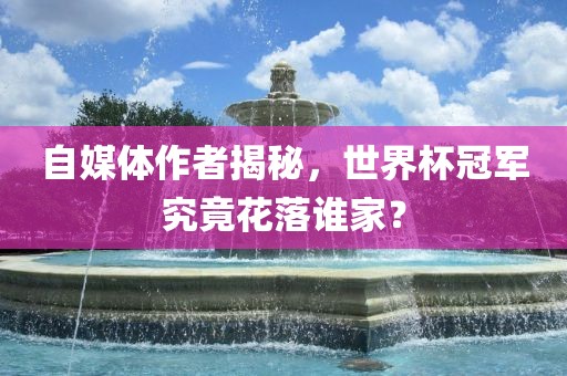 自媒体作者揭秘，世界杯冠军究竟花落谁家？