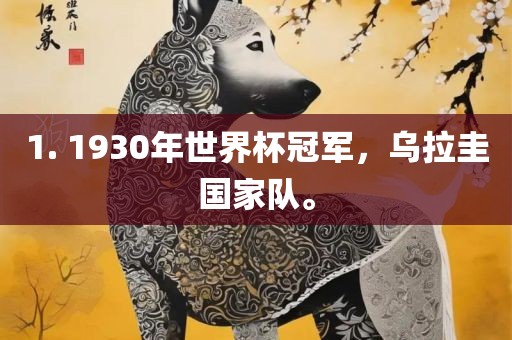 1. 1930年世界杯冠军，乌拉圭国家队。