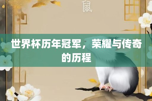 世界杯历年冠军，荣耀与传奇的历程