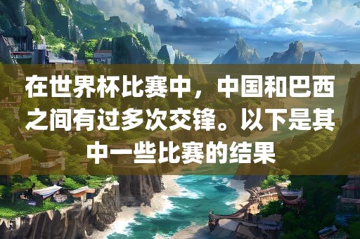 在世界杯比赛中，中国和巴西之间有过多次交锋。以下是其中一些比赛的结果洛阳市法福文化传播有限公司