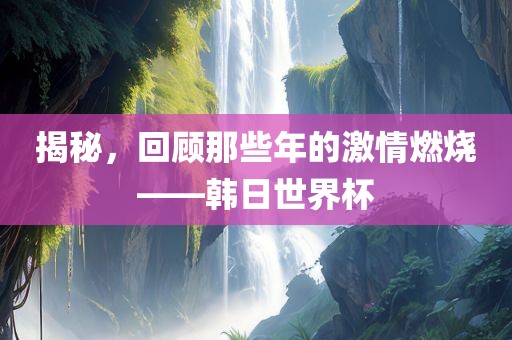 揭秘，回顾那些年的激情燃烧——韩日世界杯