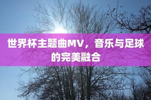 世界杯主题曲MV，音乐与足球的完美融合