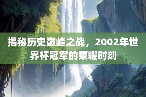 揭秘历史巅峰之战，2002年世界杯冠军的荣耀时刻洛阳市法福文化传播有限公司