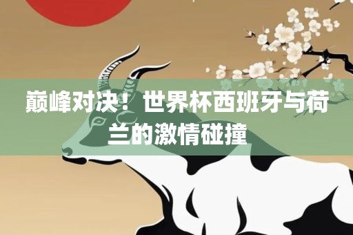 巅峰对决！世界杯西班牙与荷兰的激情碰撞