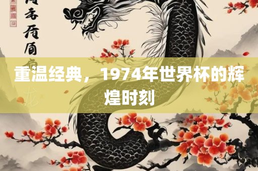 重温经典，1974年世界杯的辉煌时刻