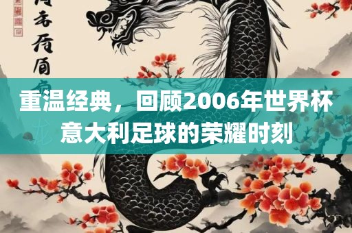 重温经典，回顾2006年世界杯意大利足球的荣耀时刻洛阳市法福文化传播有限公司