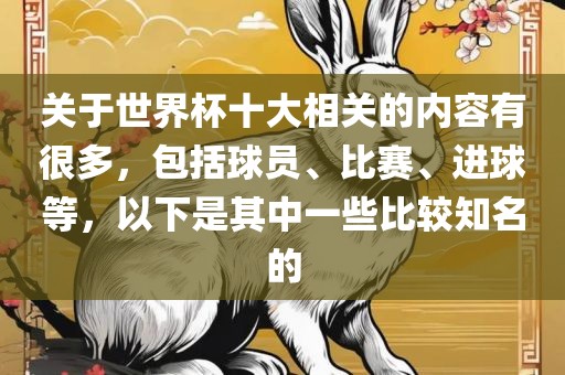 关于世界杯十大相关的内容有很多，包括球员、比赛、进球等，以下是其中一些比较知洛阳市法福文化传播有限公司名的