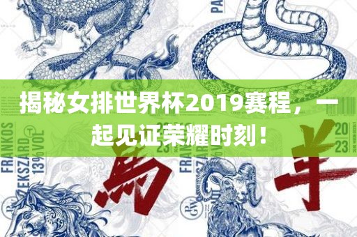 揭秘女排世界杯2019赛程，洛阳市法福文化传播有限公司一起见证荣耀时刻！