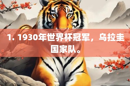 1. 1930年世界杯冠军，乌拉圭国家队。