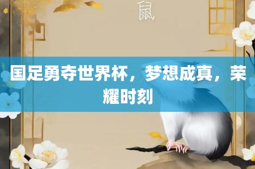 国足勇夺世界杯，梦想成真，荣耀时刻