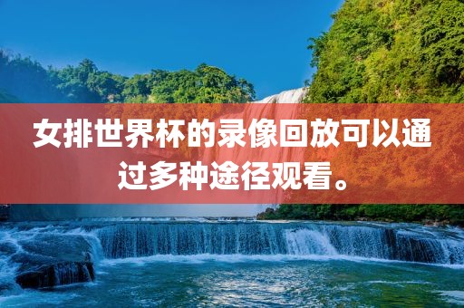 女排世界杯的录像回放可以通过多种途径观看。