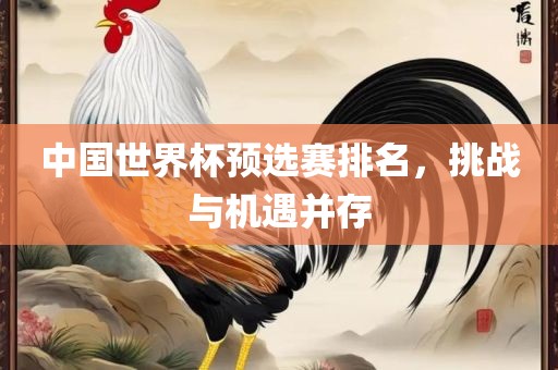 中国世界杯预选赛排名，挑战与机遇并存