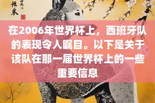 在2006年世界杯上，西班牙队的表现令人瞩目。以下是关于该队在那一届世界杯上的一些重要信息