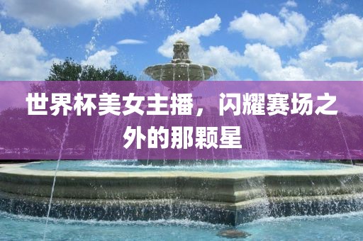 世界杯美女主播，闪耀赛场之外的那颗星洛阳市法福文化传播有限公司