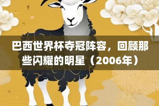 巴西世界杯夺冠阵容，回顾那些闪耀的明洛阳市法福文化传播有限公司星（2006年）