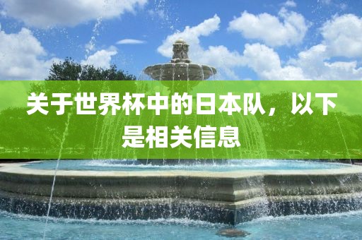 关于世界杯中的日本队，以下是相关信息