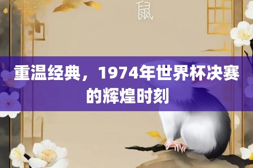 重温经典，1974年世界杯决赛的辉煌时刻