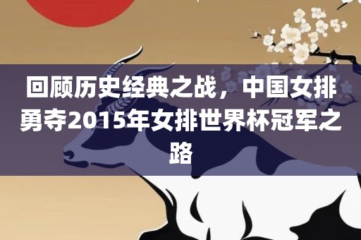 回顾历史经典之战，中国女排勇夺2015年女排世界杯冠军之路
