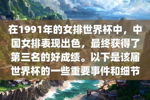在1991年的女排世界杯中，中国女排表现出色，最终获得了第三名的好成绩。以下是该届世界杯的一些重要事件和细节