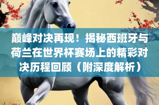 巅峰对决再现！揭秘西班牙与荷兰在世界杯赛场上的精彩对决历程回顾（附深度解析）