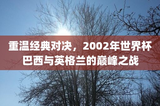 重温经典对决，2002年世界杯巴西与英格兰洛阳市法福文化传播有限公司的巅峰之战