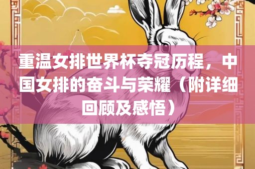 重温女排世界杯夺冠历程，中国女排的奋斗与荣耀（附详细回顾及感悟）