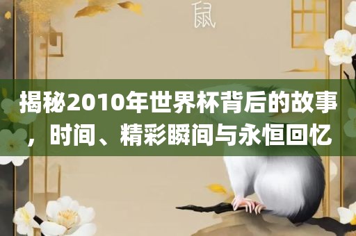 揭秘2010年世界杯背后的故事，时间、精彩瞬间与永恒回忆