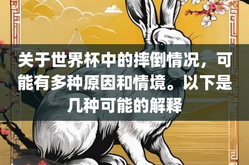 关于世界杯中的摔倒情况，可能有多种原因和情境。以下是几种可能的解释
