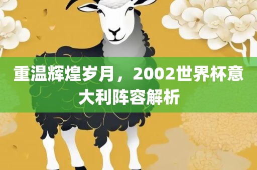 重温辉煌岁月，2002世界杯意大利阵容解析