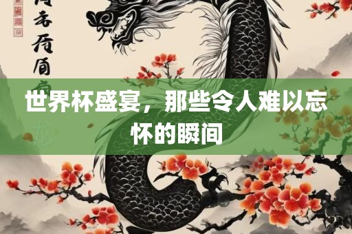 世界杯盛宴，那些令人难以忘怀的瞬间