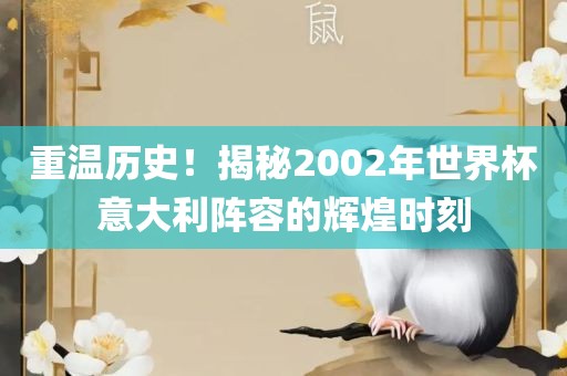 重温历史！揭秘2002年世界杯意大利阵容的辉煌时刻