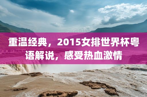 重温经典，2015女排世界杯粤语解说，感受热血激情
