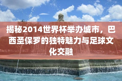 揭秘2014世界杯举办城市，巴西圣保罗的独特魅力与足球文化交融