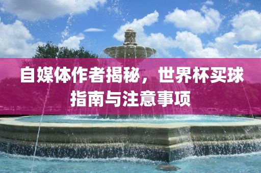 自媒体作者揭秘，世界杯买球指南与注意事项