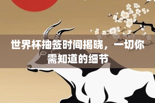 世界杯抽签时间揭晓，一切你需知道的细节