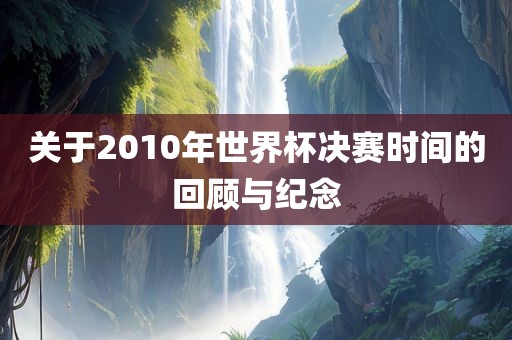 关于2010年世界杯决赛时间的回顾与纪念