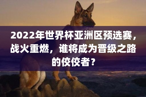 2022年世界杯亚洲区预选赛，战火重燃，谁将成为晋级之路的佼佼者？